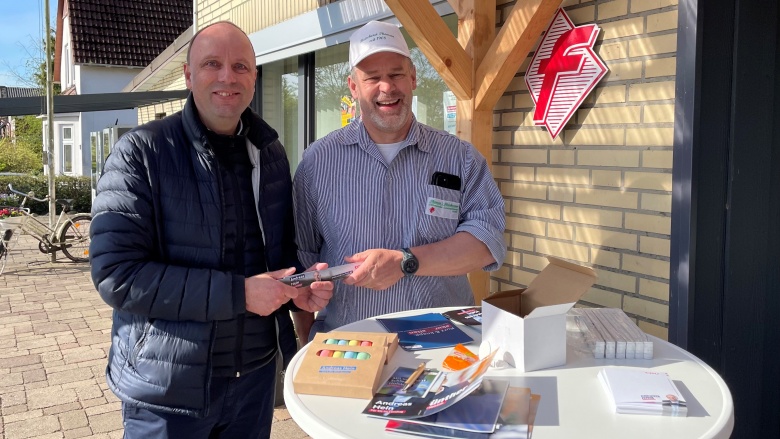 Wahlkampfstand Schlachterei Thomsen in Wrohm 