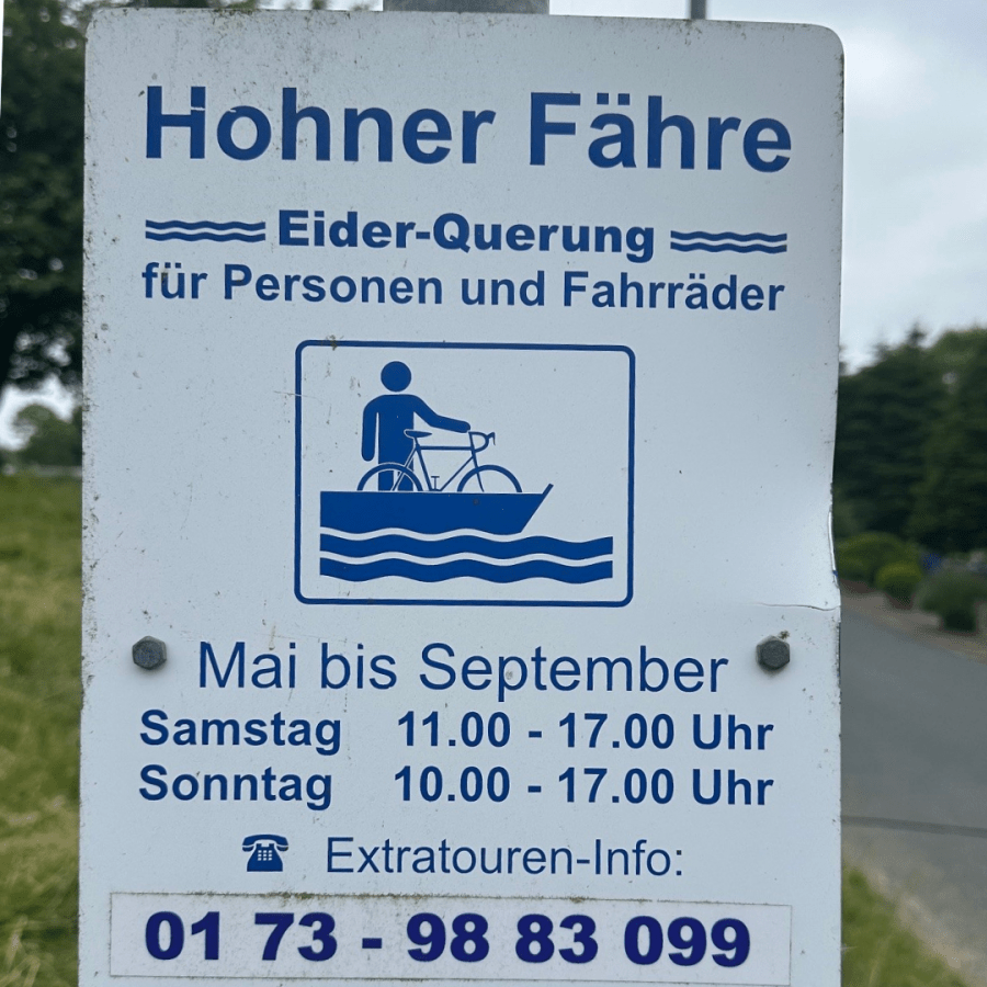 Informationstafel zur Eider-Querung