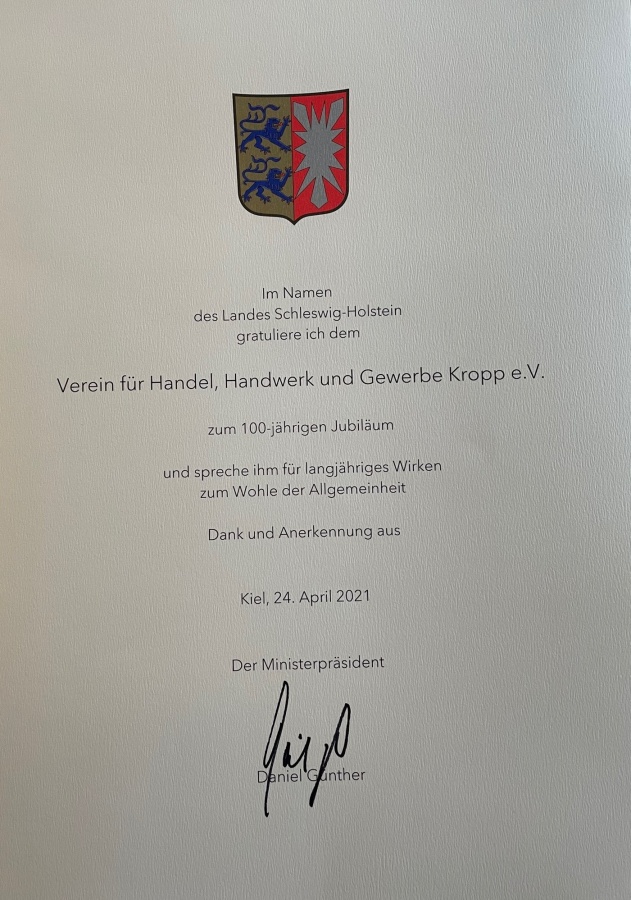 100 Jahre HHG e. V. Kropp