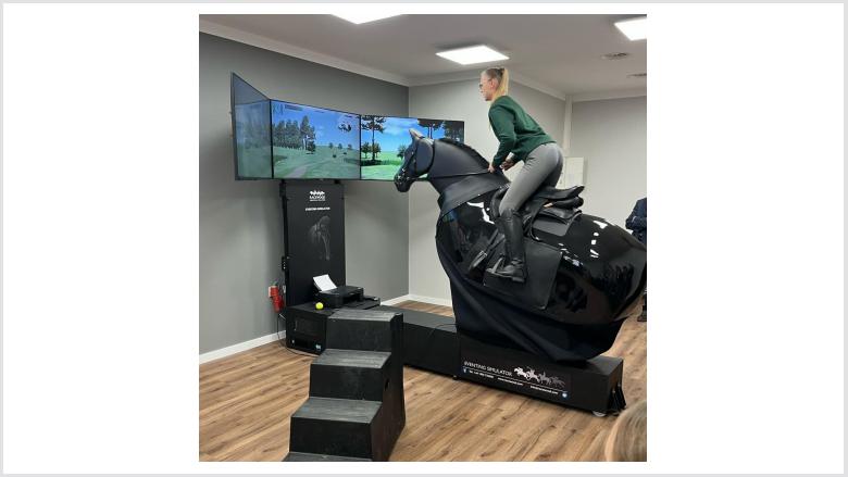 Vorführung des Reitsimulators