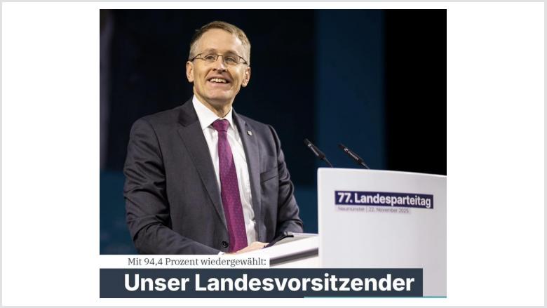 Wiedergewählter Landesvorsitzende Daniel Günther
