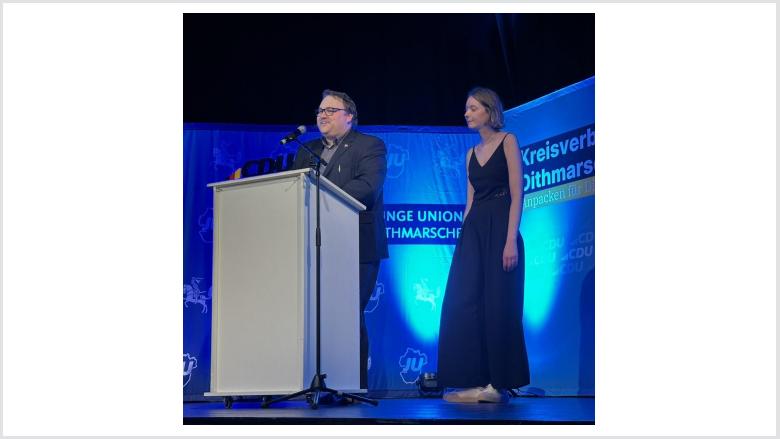 CDU-Kreisvorsitzender Christian Poltrock und JU-Kreisvorsitzende Anna Hein