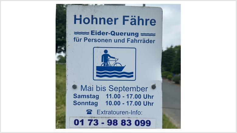 Informationstafel zur Eider-Querung