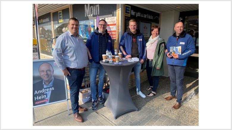 Stand beim Edeka Markt in Erfde