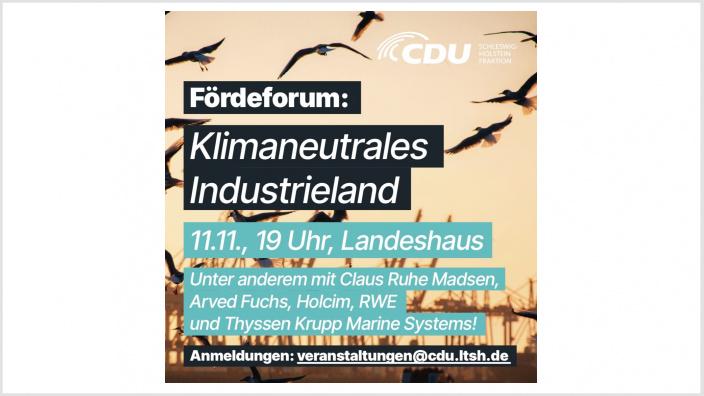 Einladung zum FördeForum: „Klimaneutrales Industrieland“