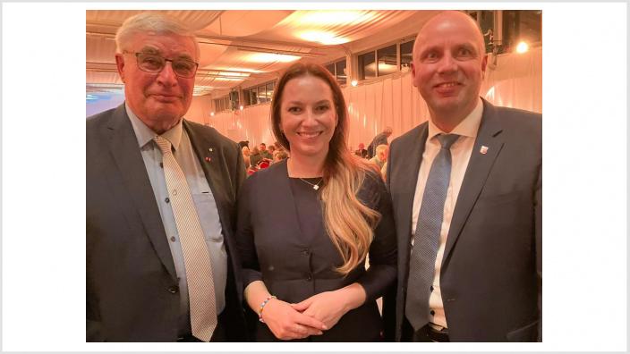 Mit Holger Schwien und Innenministerin Magdalena Finke